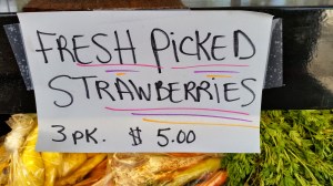 We were amazed we could buy 3 packages of fresh strawberries for only $5