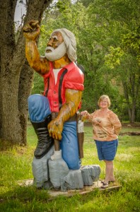 Charlene likes the Coarsegold wood carving