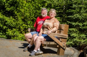 Relaxing on a bench admiring the beauty of the Giant Sequoia trees. It is simply amazing to stare at them.