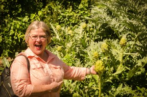Charlene discovers growing artichokes!