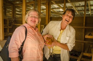 Charlene loves the chickens!