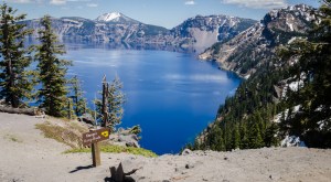 The sides all around the lake are very steep, just like a bowl. It is a huge bowl of the purest water in the country.