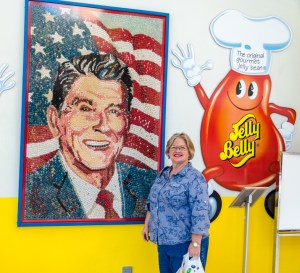 There were several displays of Ronald Reagan and jelly beans. This portrait was made out of jelly beans.