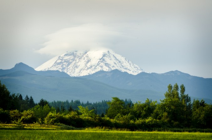 Mount Rainier is spectacular, but often hidden by clouds.