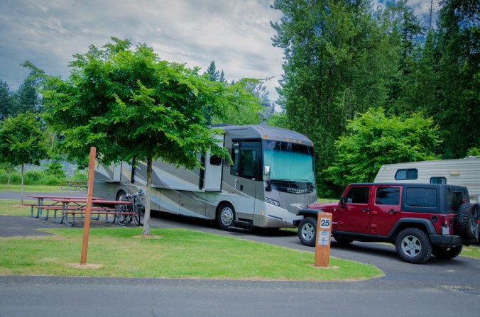 We love our campsite here as it is very green, spacious, and quiet.