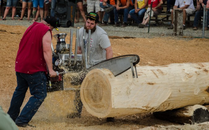 These guy's car engine-powered chain saw won the competition!