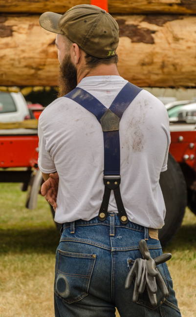 Suspenders are part of the logger equipment!