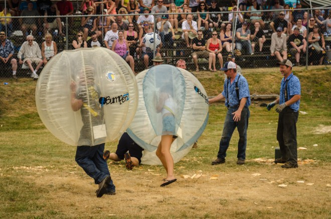 These plastic balls were absolutely hilarious! One woman was bounced around and went flying when someone would bump into her.