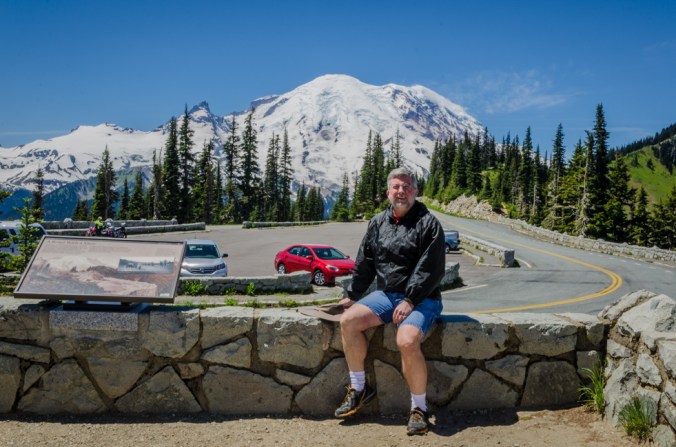 Ed enjoying the view of Mount Rainier.