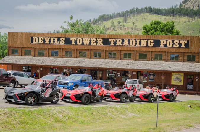 All kinds of motorcycles are ridden to Devils Tower.