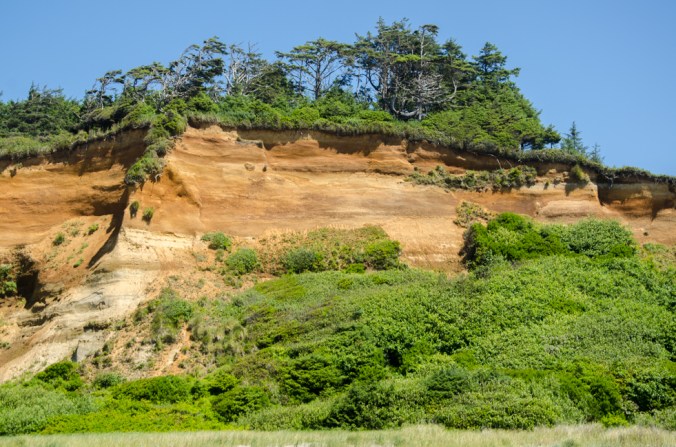 While standing on the beach the cliffs behind were striking.