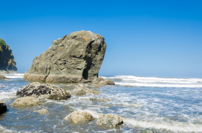 The surf was powerful.