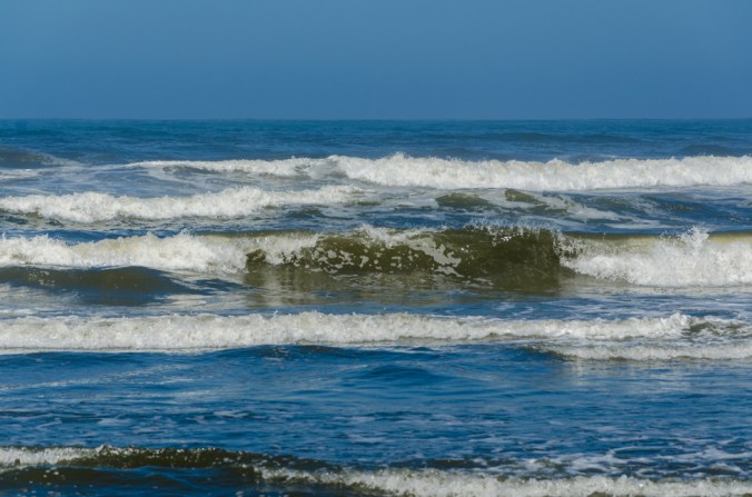 The tide was rolling in.