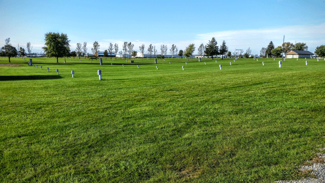 The Winnebago grounds are enormous with enough electrical connections for hundreds of RVs.